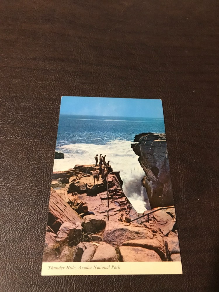 Posted Postcard - Thunder Hole Acadia National Park - Bar Harbor Maine-image