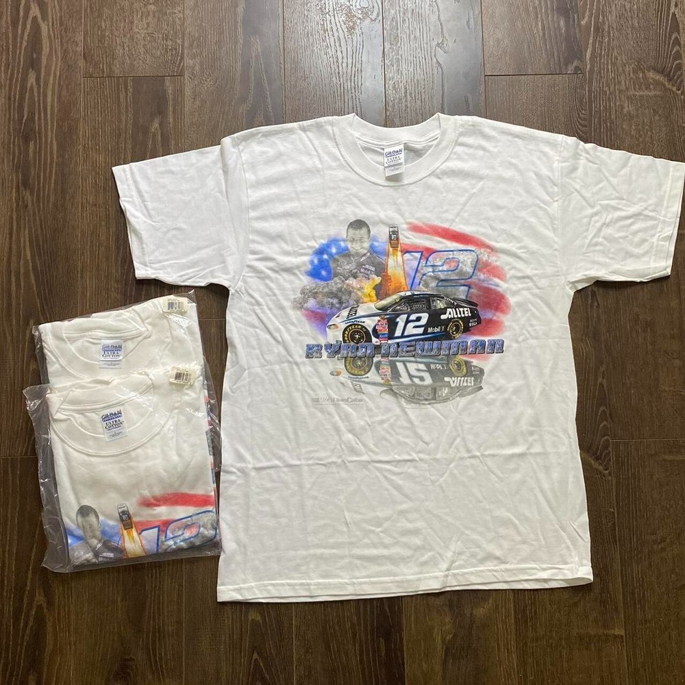vintage Ryan Newman American flag background NASCAR T on a gildan tag  muti sz