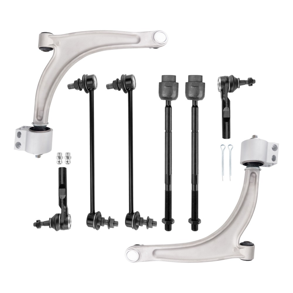 8pc Front Suspension Kit for 2007-2009 Saturn Aura - Control Arms, Sway Bars, Tie Rods  