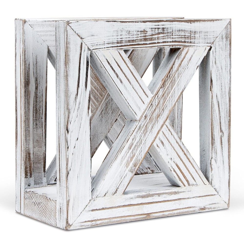 Farmhouse Wooden Napkin Holder for Tables, Rustic Kitchen Decor for Counter, ...