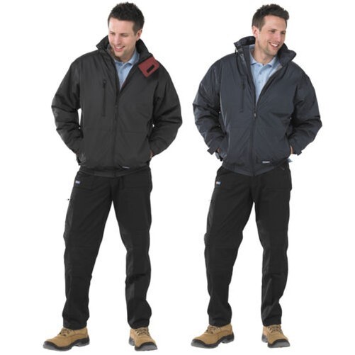 MERCURY Mens Waterproof Bomber Jacket Fleece Lined Work Coat with Taped Seams