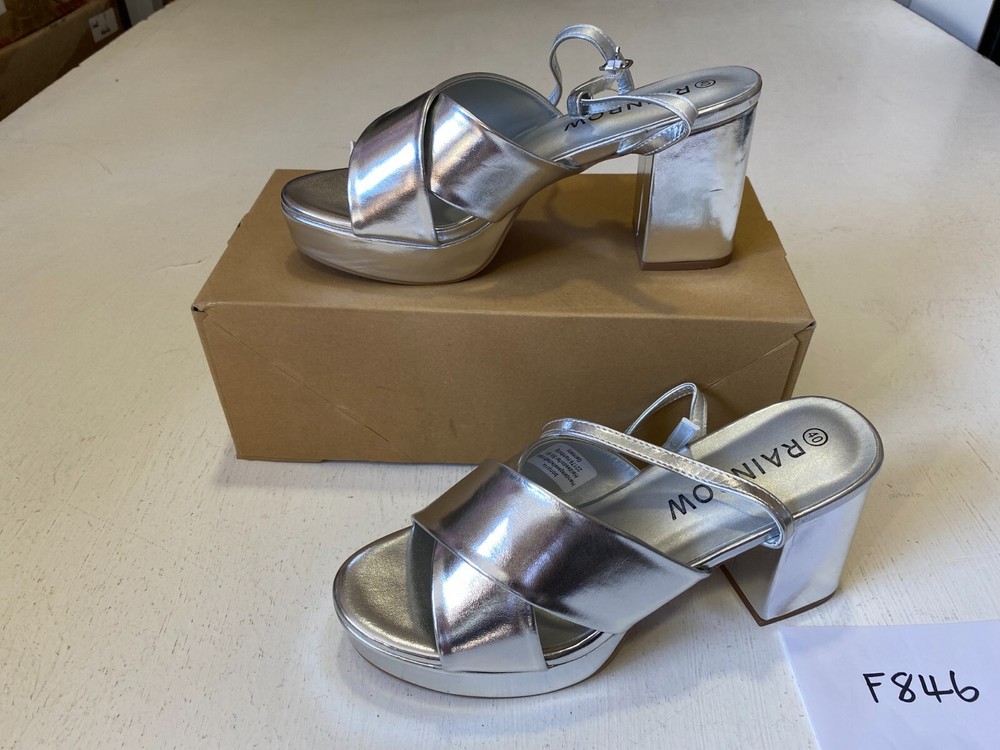 Freemans Silver Open Toe Platform Sandals UK Size 6.5 F846