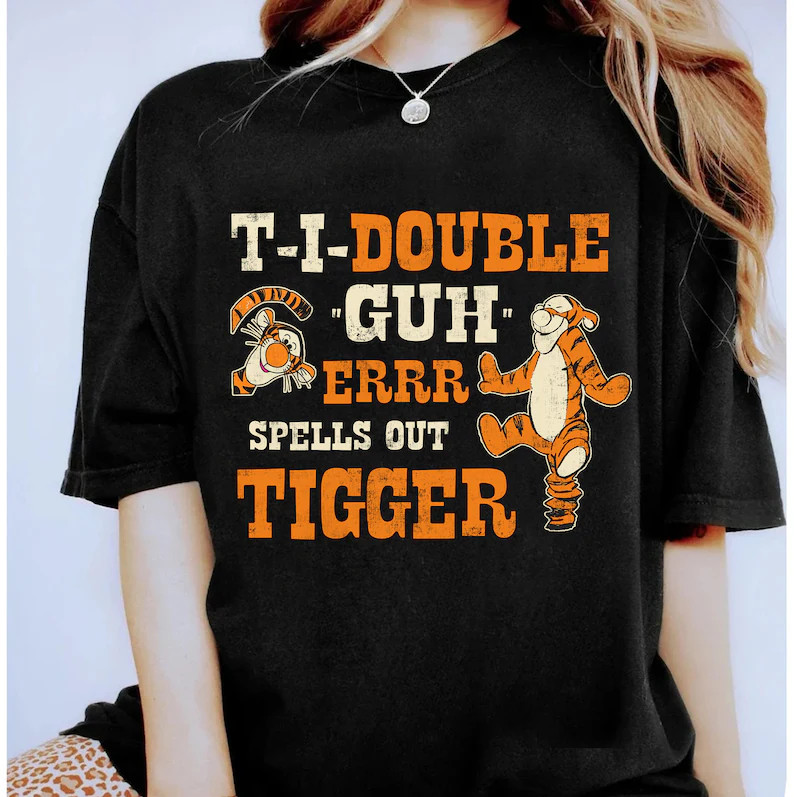 Tigger Spells Out Tigger Shirt, Disney Winnie The Pooh T-Shirt