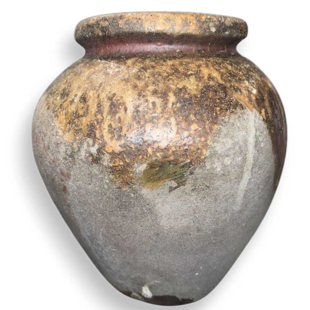 Antique Bizen Jar Edo Period 19th Century Japanese Pottery Vase Vessel 10 inch