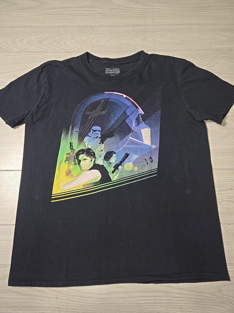 Star Wars Celebration 2015 Anaheim Exclusive Black T Shirt Han Solo Darth Vader