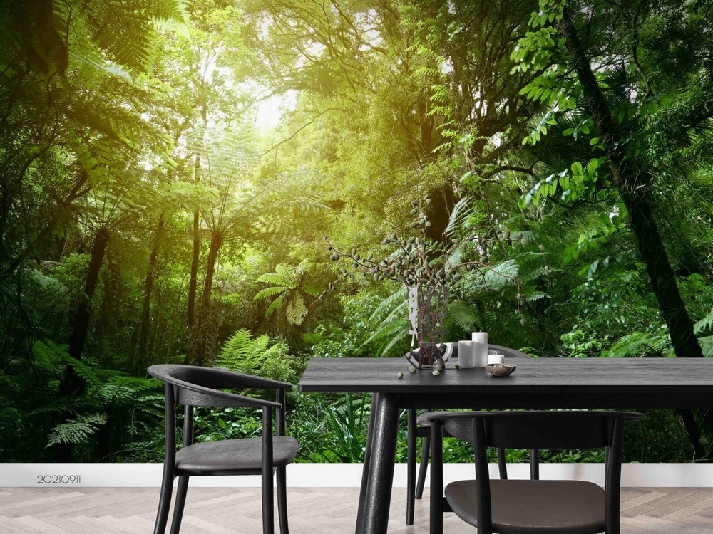 3D Sunlight Green Forest Scenery Wall Murals Wallpaper Murals Wall Sticker