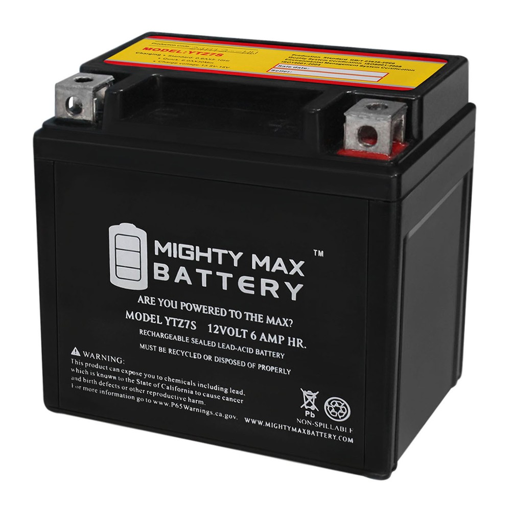 Mighty Max YTZ7S 12V 6AH Battery Replacement for Yamaha YTZ-7SHE0-00-00