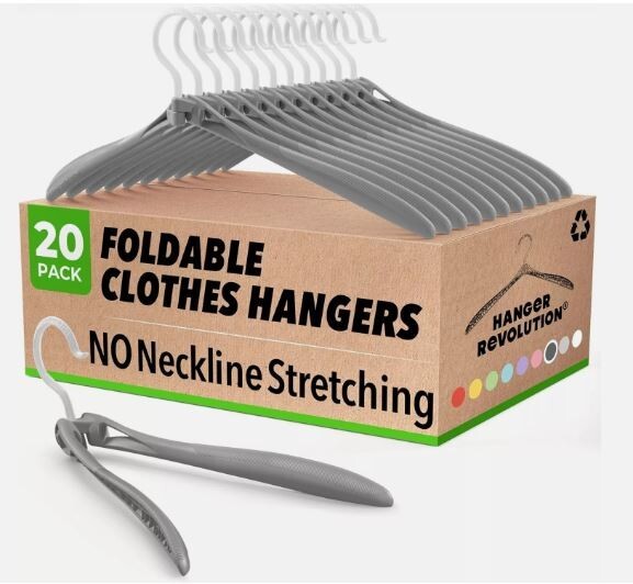 Foldable Cloth Hangers: Space-Saving, Durable, Lightweight 10-Pack for Efficient Storage & Travel