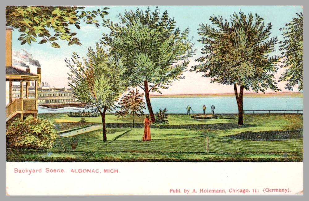 Backyard Scene Algonac Michigan MI c1905 UDB Antique UNP Postcard