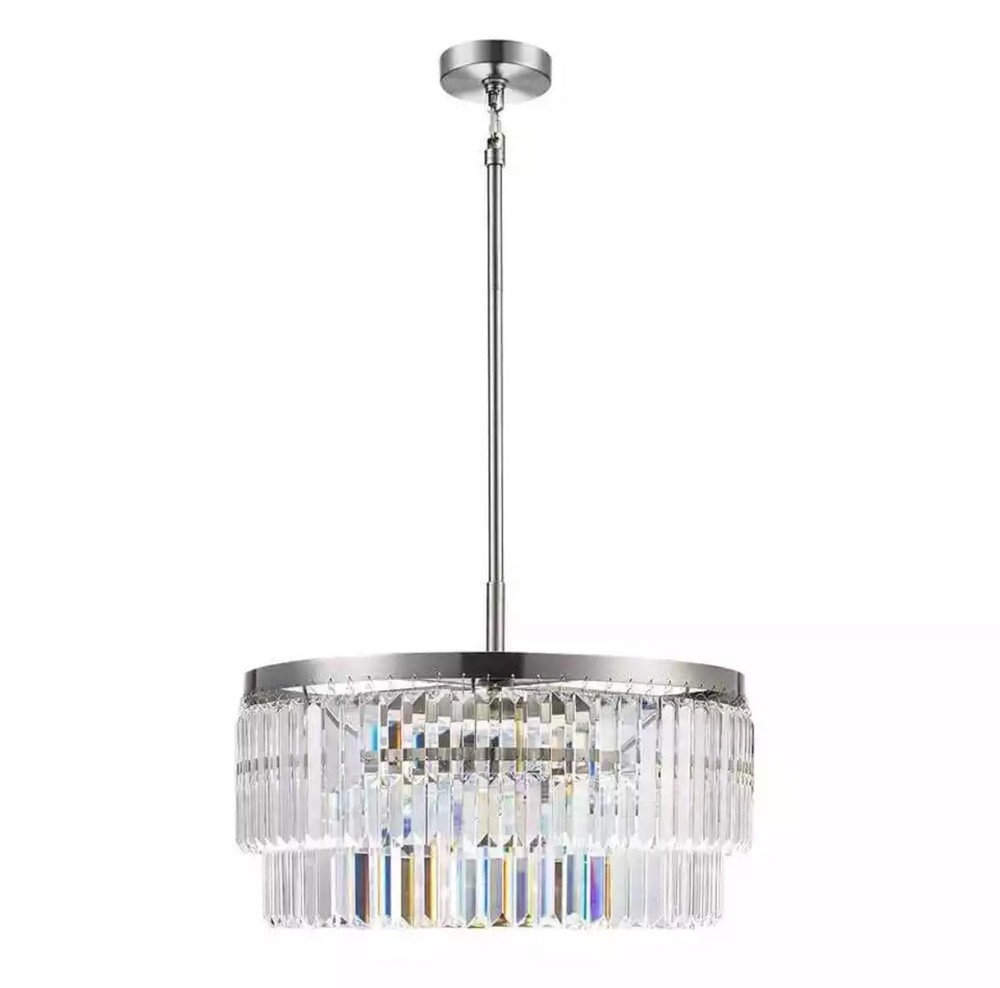 Home Decorators Winthrop 3-Light Modern Brushed Nickel Chandelier Light Fixture