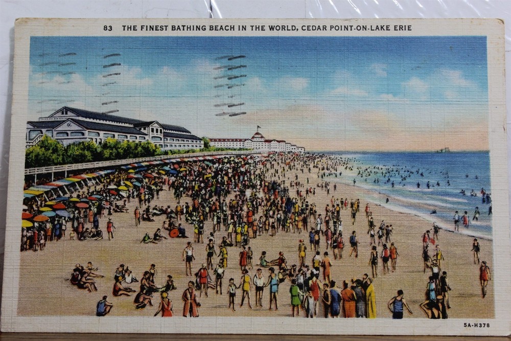 Ohio OH Cedar Point Lake Erie Beach Postcard Old Vintage Card View Standard Post
