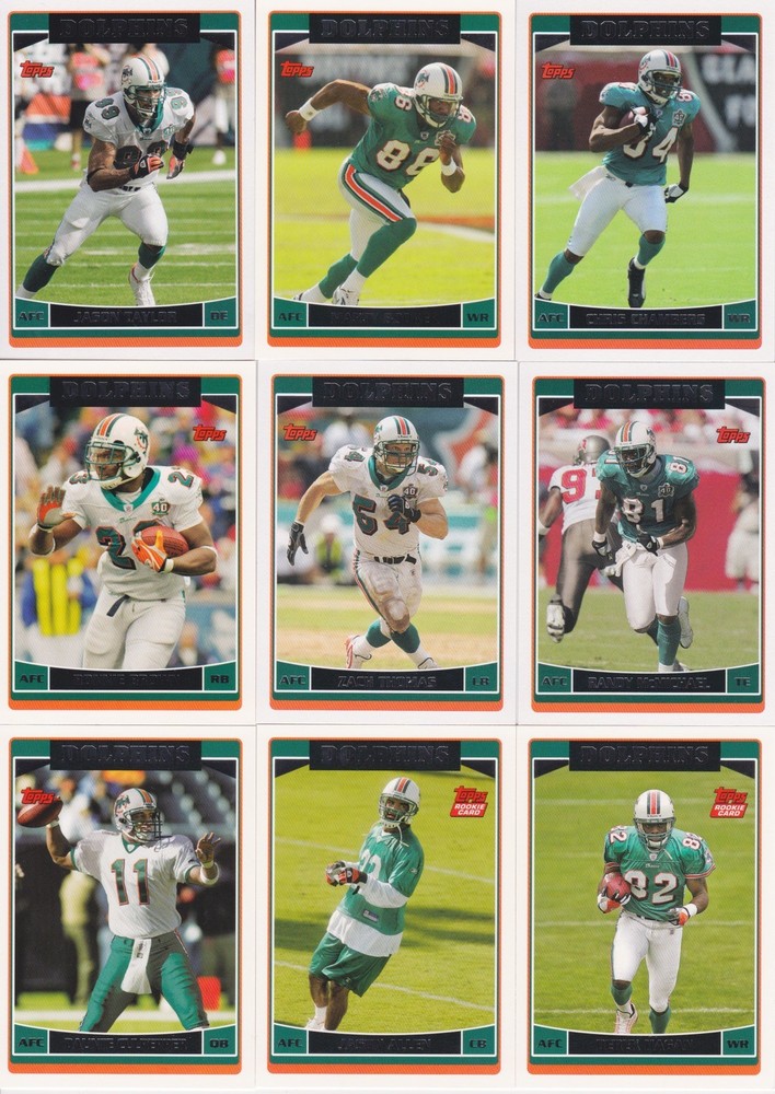2006 Topps Football Complete Team Set Miami Dolphins (9) Jason Taylor