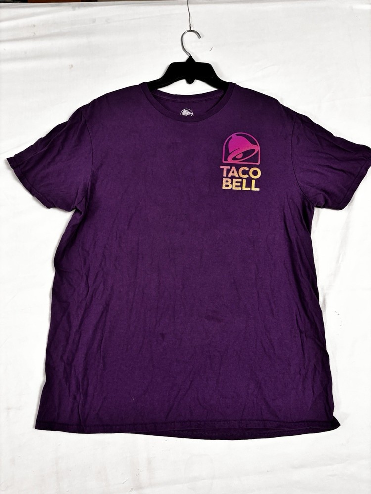 Taco Bell Purple Gradient Logo Graphic T-Shirt Adult Large Fast Food Tee