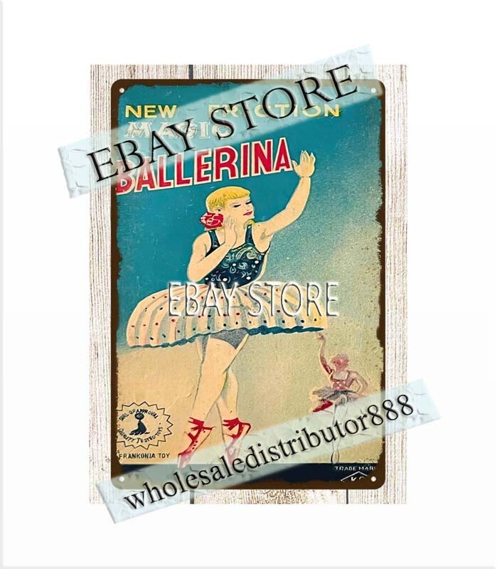 BALLERINA TIN TOY YOSHIYA JAPAN metal tin sign rustic man cave wall art