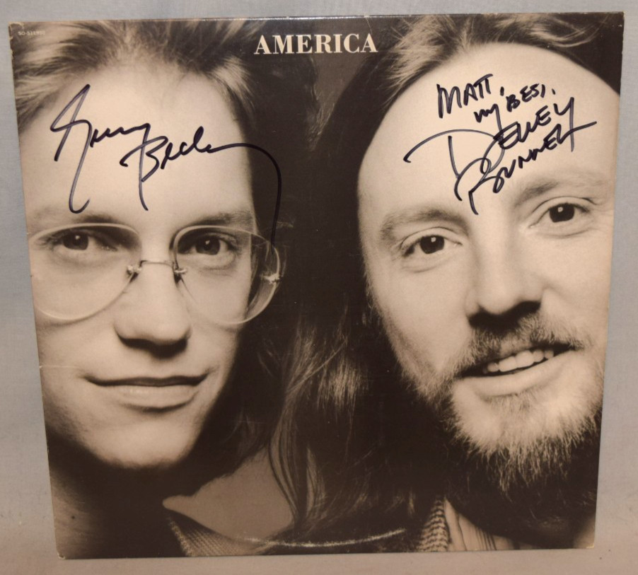 1979 -AMERICA- Signed/Autograph/Auto Vinyl LP Record Album - Silent Letter
