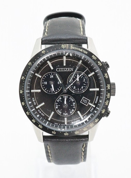 Citizen BL-5496-11E Black Silver Watch with Box & Manual - Used