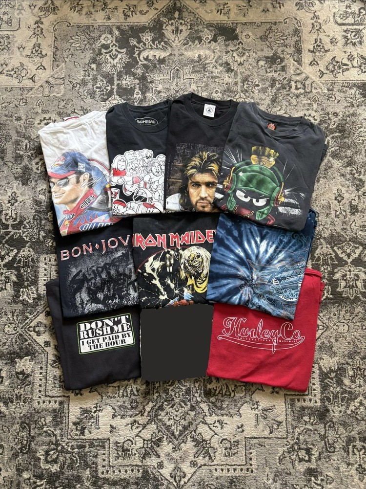 Vintage Y2K 9 Piece Adult Medium Shirt Lot Bundle