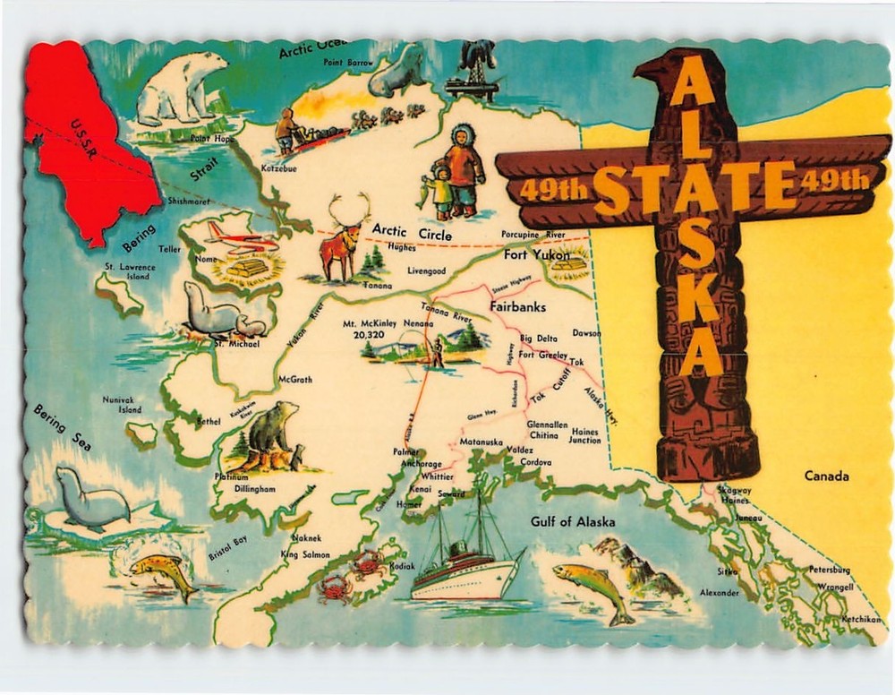 Postcard 49th State Alaska USA