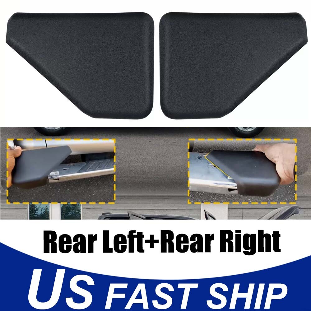 Pair Rear Running Board End Cap Cover Fit LH&RH for Ford F150 F250 2015-2022