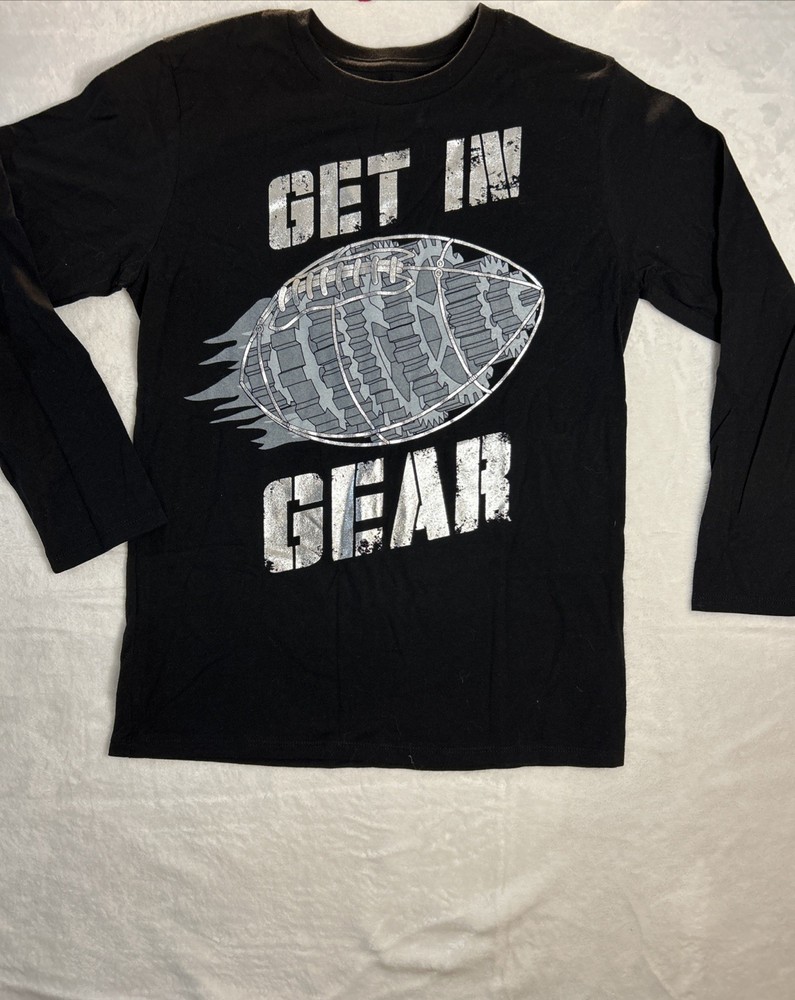The Children's Place Boys' Black Long Sleeve T-Shirt, Size L (10/12)
