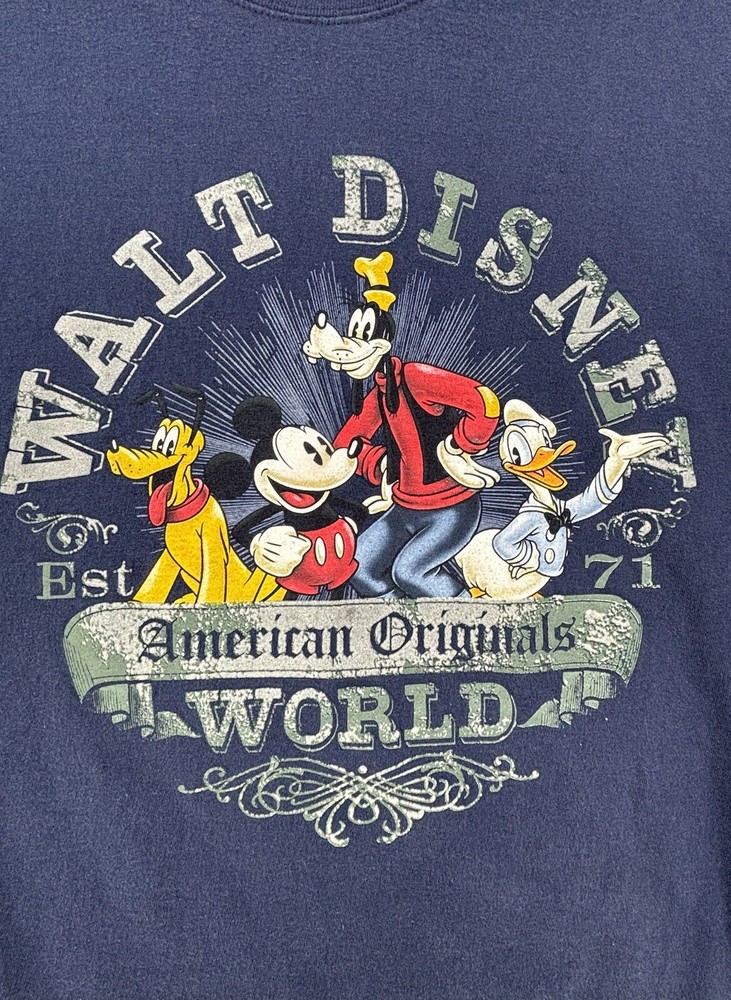 Walt Disney World By Hanes American Original Men’s 2XL Blue T-Shirt Mickey Mouse