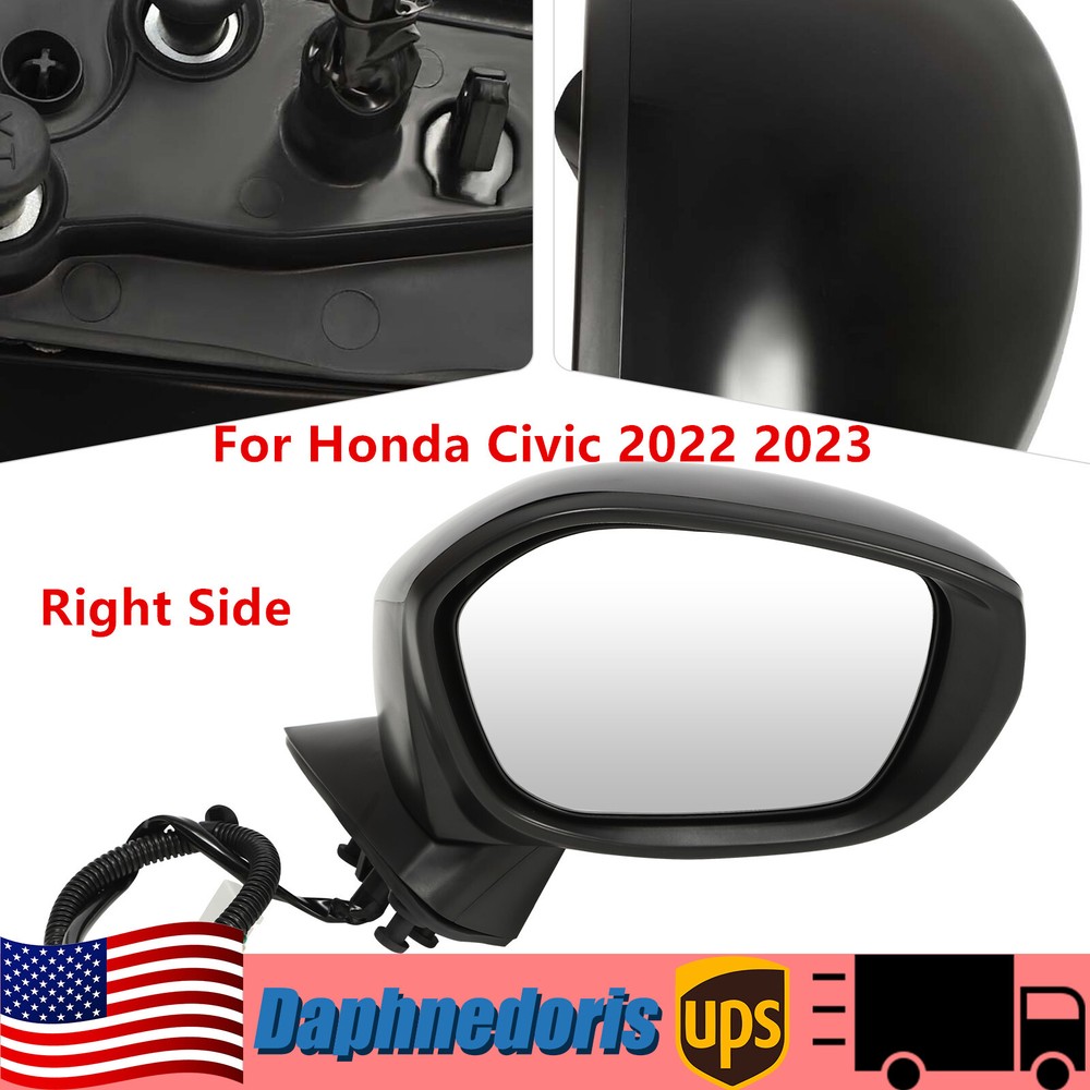 2022-2023 Honda Civic Right Passenger Power Mirror 7-Pin Glass Replacement