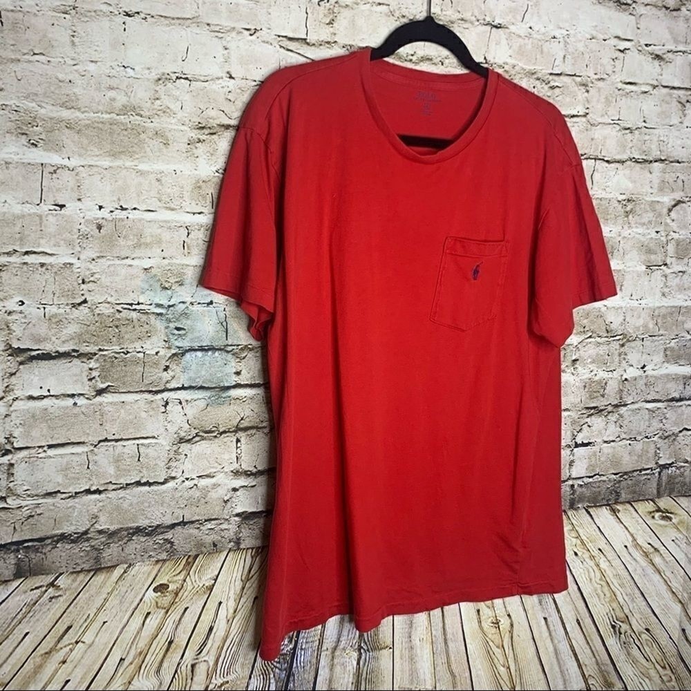 Ralph Lauren Red Basic Tee Medium Size