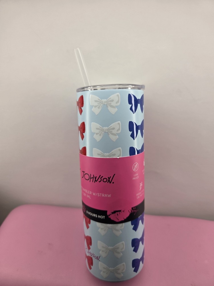 Betsey Johnson 20oz Americana Insulated Mug Bow Print Tumbler