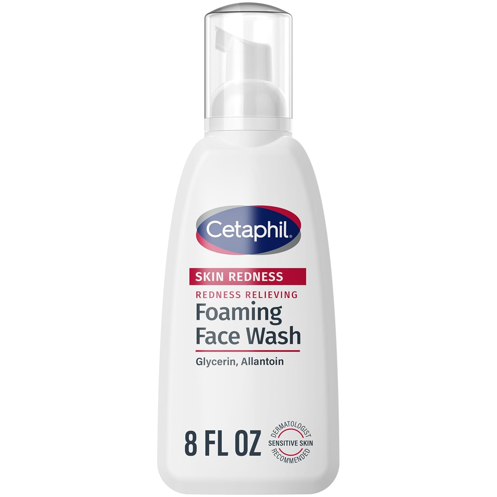 Redness Relieving Foaming Face Wash For Sensitive Skin, 8 Fl Oz, Gently Cleanses