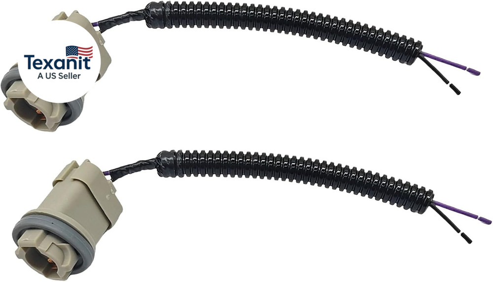 2PCS License Plate Light Socket Harness Plug Compatible with 1999-2015 Ford F150