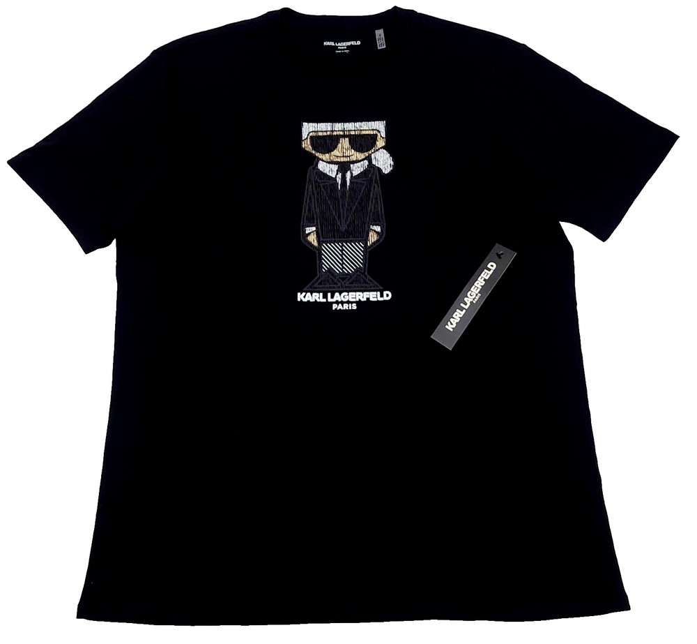 Karl Lagerfeld Men's T-shirt Size Large Color Black (NEW WITH ORIGINAL TAGS)
