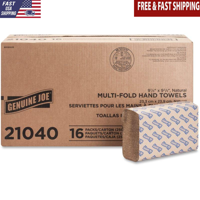 Multi-Fold Paper Towels 250 Sheets x 16 Eco-Friendly & Ideal High Traffic Areas