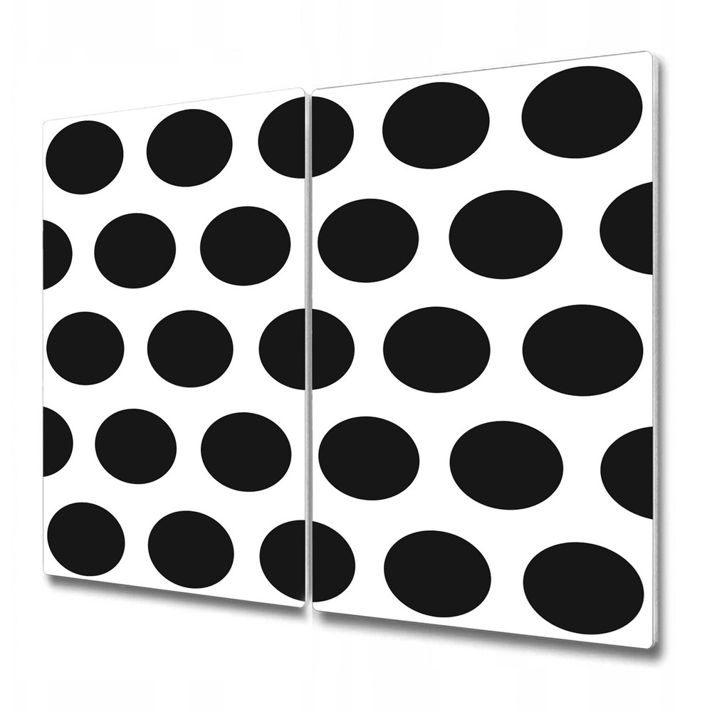 Glass Chopping Cutting Board Polka Dot Dots Modern Black Dots Black and White