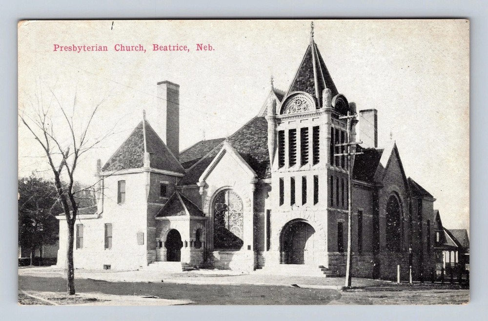 Beatrice NE-Nebraska Presbyterian Church Vintage Postcard