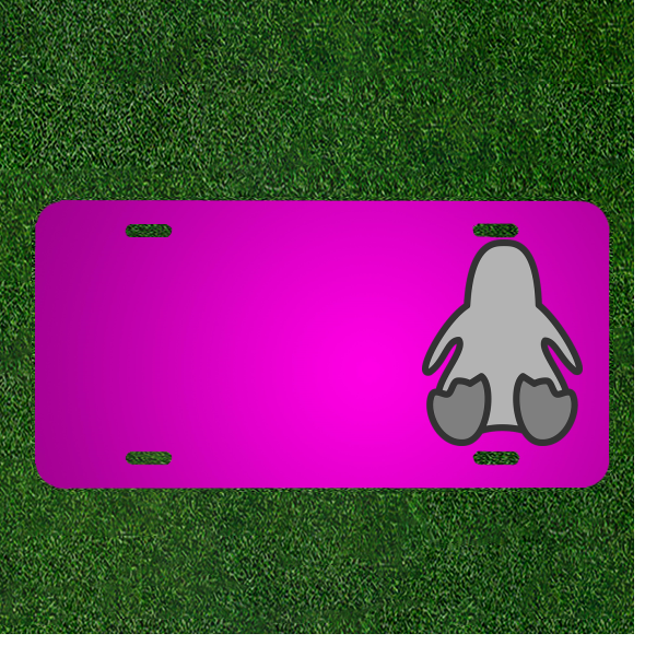 Create a Custom Car License Plate with Names & Penguin Icon Design