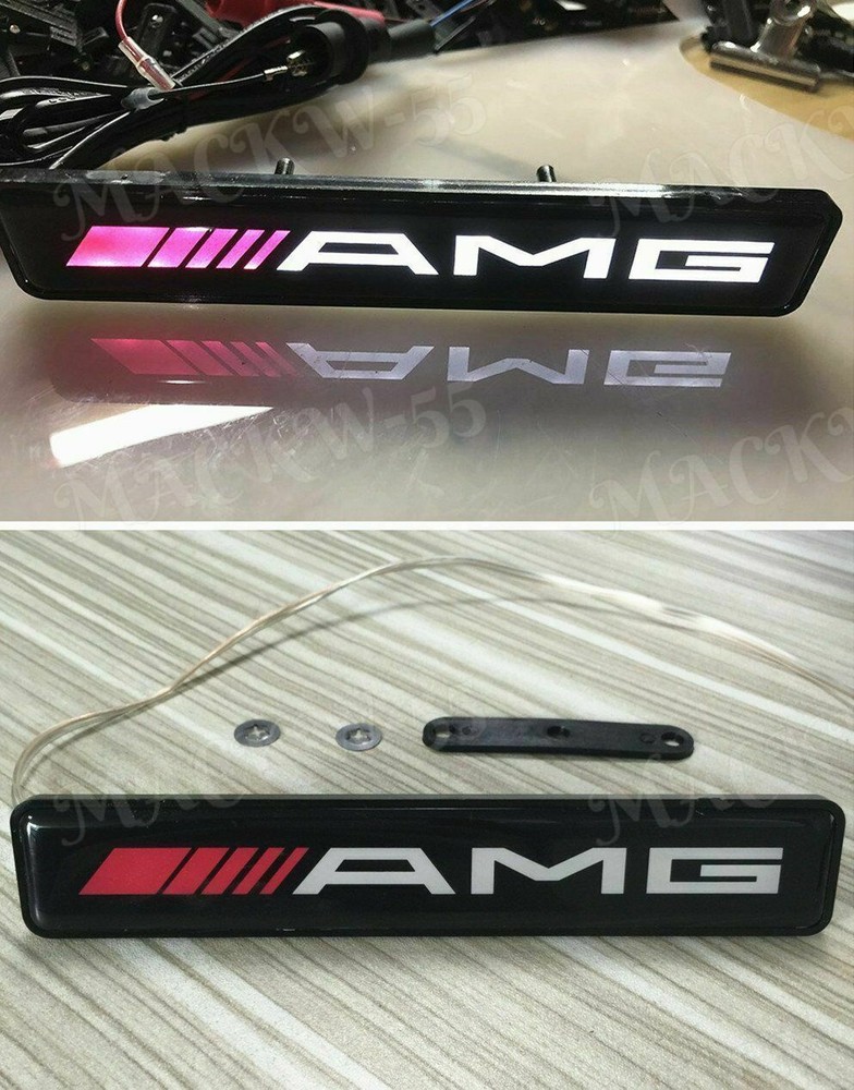 X1 AMG LED Light Front Grille Badge Illuminated Decal Emblem for Mercedes Benz