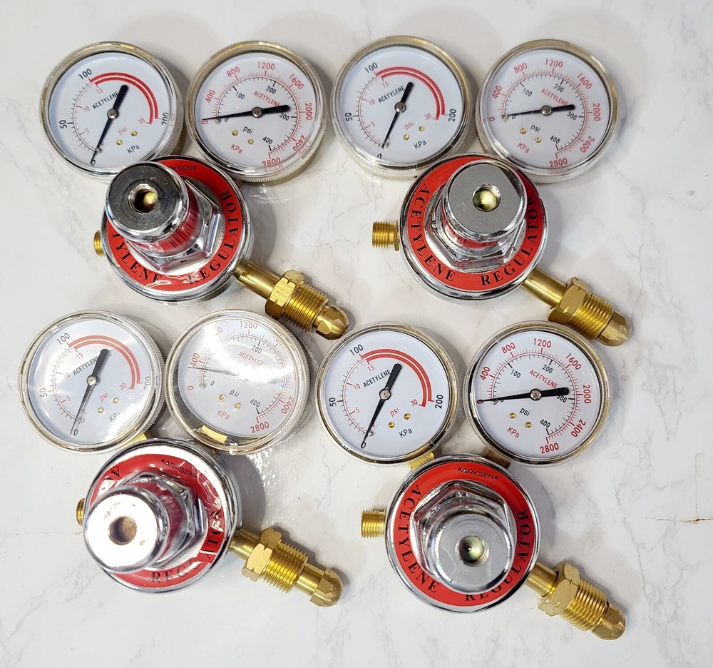 Lot of 4 Welding Gas Welder Acetylene Regulator - For Parts