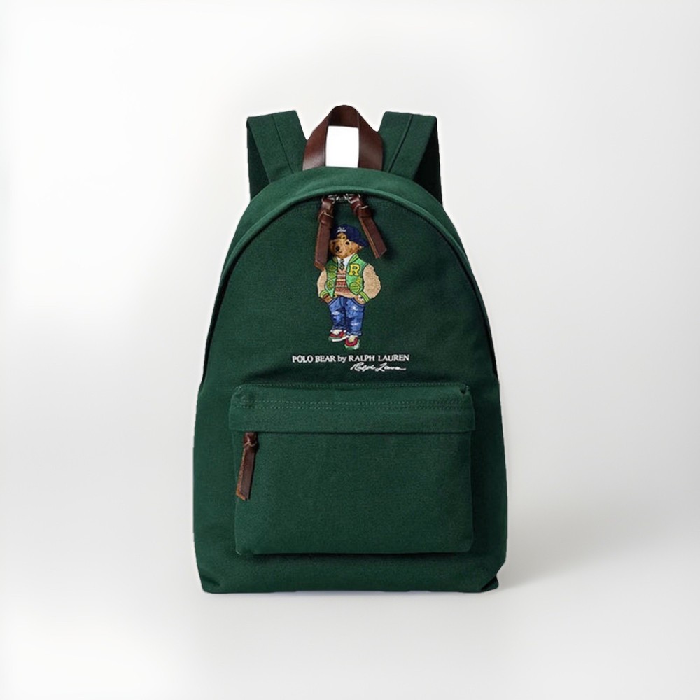 Polo Ralph Lauren Men's Polo Bear Canvas Backpack Green NWT