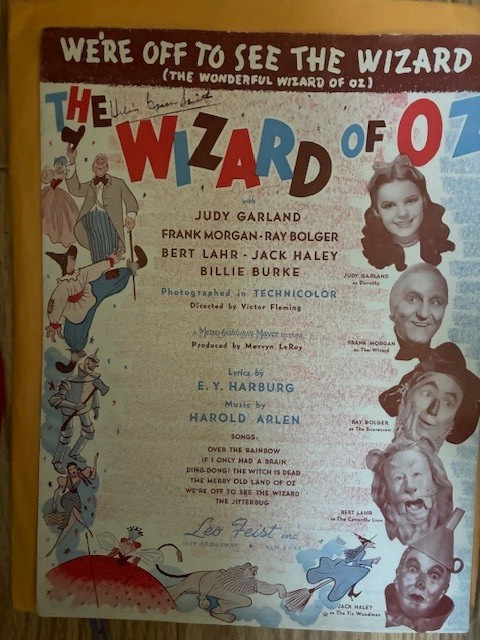 Vintage Wizard Of Oz Sheet Music We're Off To See The Wizard