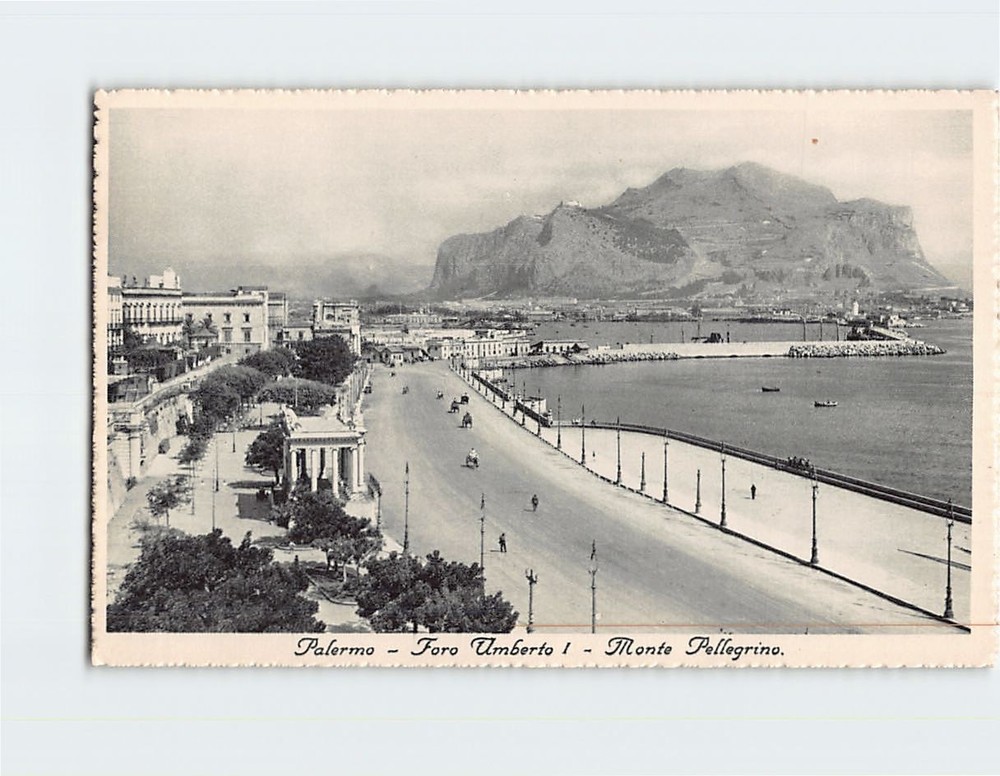 Postcard Foro Umberto I Mount Pellegrino Palermo Italy