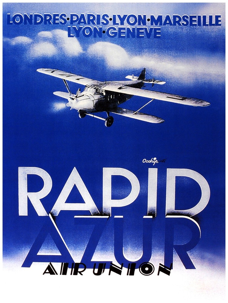 7673.Decoration Poster.Home Room wall design art print.Rapid Azur Aviation.Blue