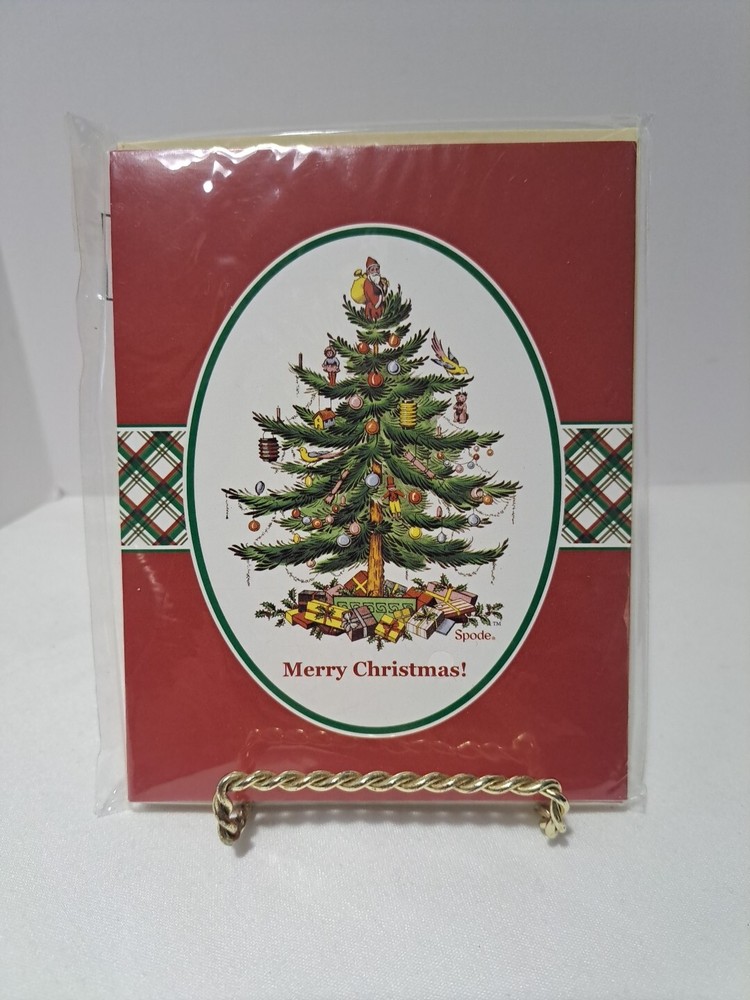 Spode Christmas Tree Holiday Greeting Cards Set of 8 with Envelopes