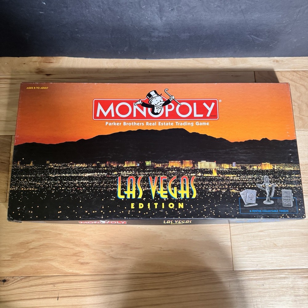 Monopoly Las Vegas Board Game 1997 USAopoly Complete Parker Bros (Sealed Pieces)
