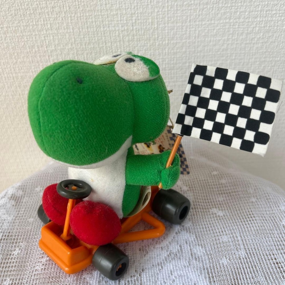 1990s Super Mario Kart Yoshi Plush Doll Banpresto Vintage Collectible w/ Tag