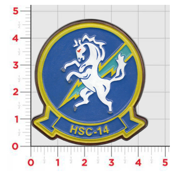 Navy HSC-14 Chargers Embroidered Leather Patch