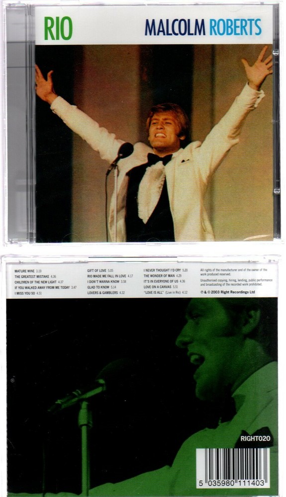 Malcolm Roberts - Rio (brand new CD album 2008)