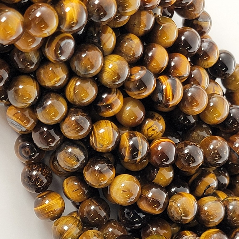 Tiger's Eye Beads Genuine Gemstone Natural Smooth Round Beads Stone 6mm 8mm 10mm