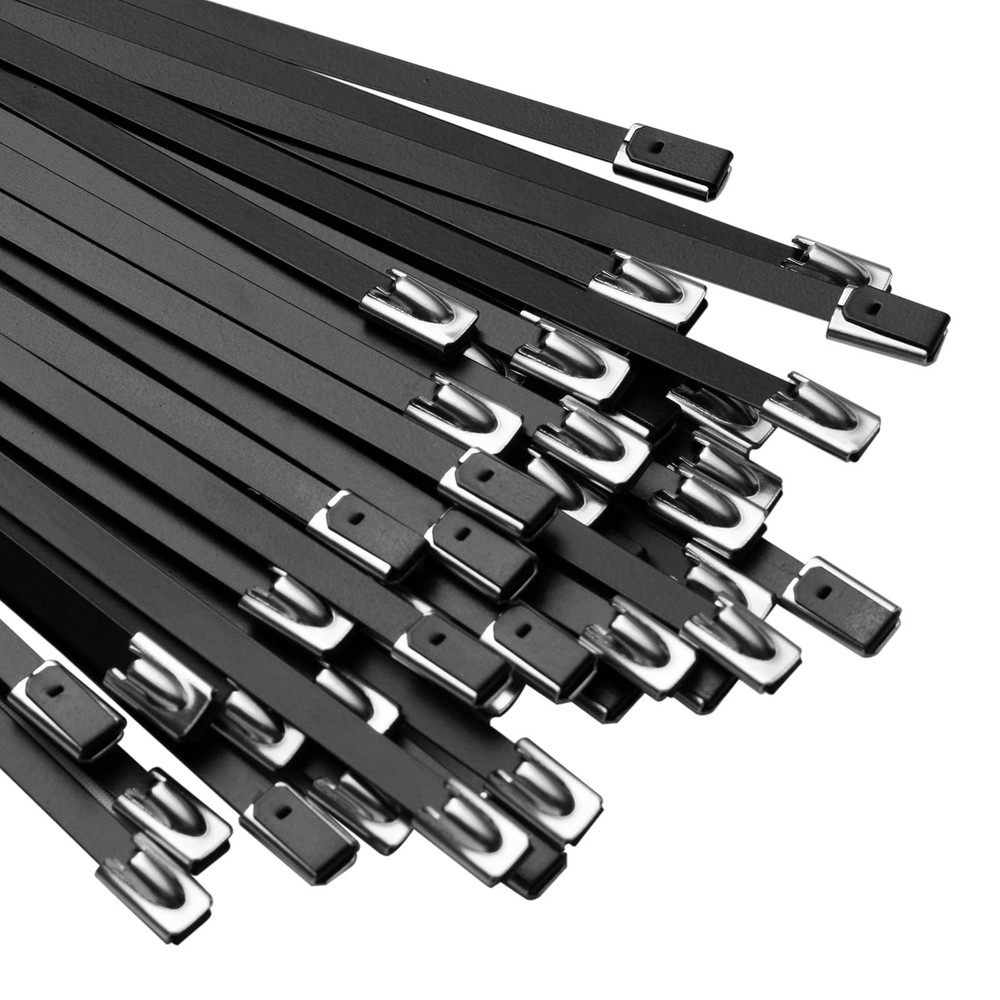 OFFO Black Zip Ties Made of Metal 15.8 in Premium Heavy Duty Stainless Steel ...
