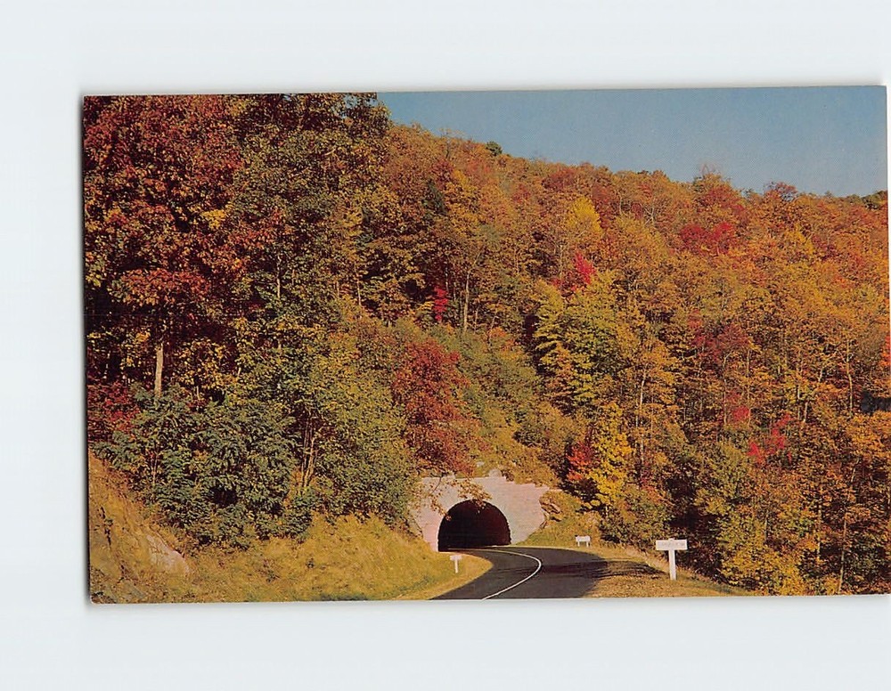 Postcard Pine Mountain Tunnel Blue Ridge Parkway North Carolina USA