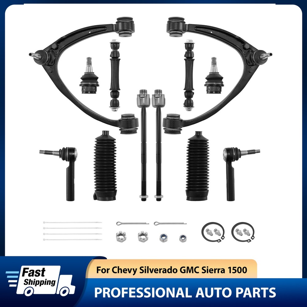 Front Upper Control Arms Tie Rod Kits For Chevy Silverado GMC Yukon Sierra 1500